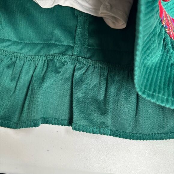 EUC Rare Editions Toddler Girls Green Corduroy Santa Dress Plaid Trim - Size 2T - Picture 6 of 9